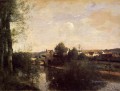 Puente Viejo de Limay sobre el Sena plein air Romanticismo Jean Baptiste Camille Corot